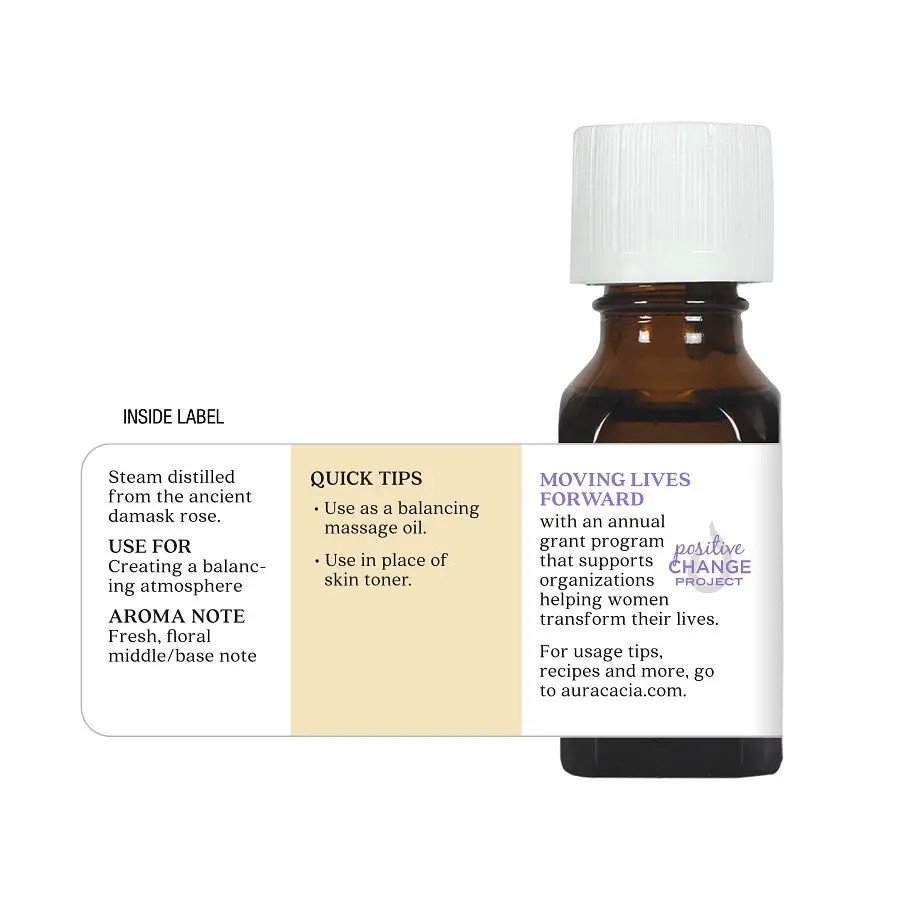 Aura Cacia Precious Essentials Oil Rose Otto w/Jojoba 0.5 oz Oil