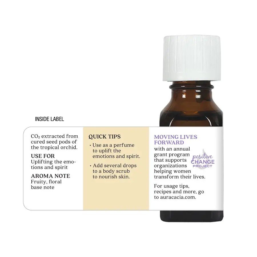 Aura Cacia Vanilla Pure Essential Oil in Jojoba Oil 0.5 oz Oil