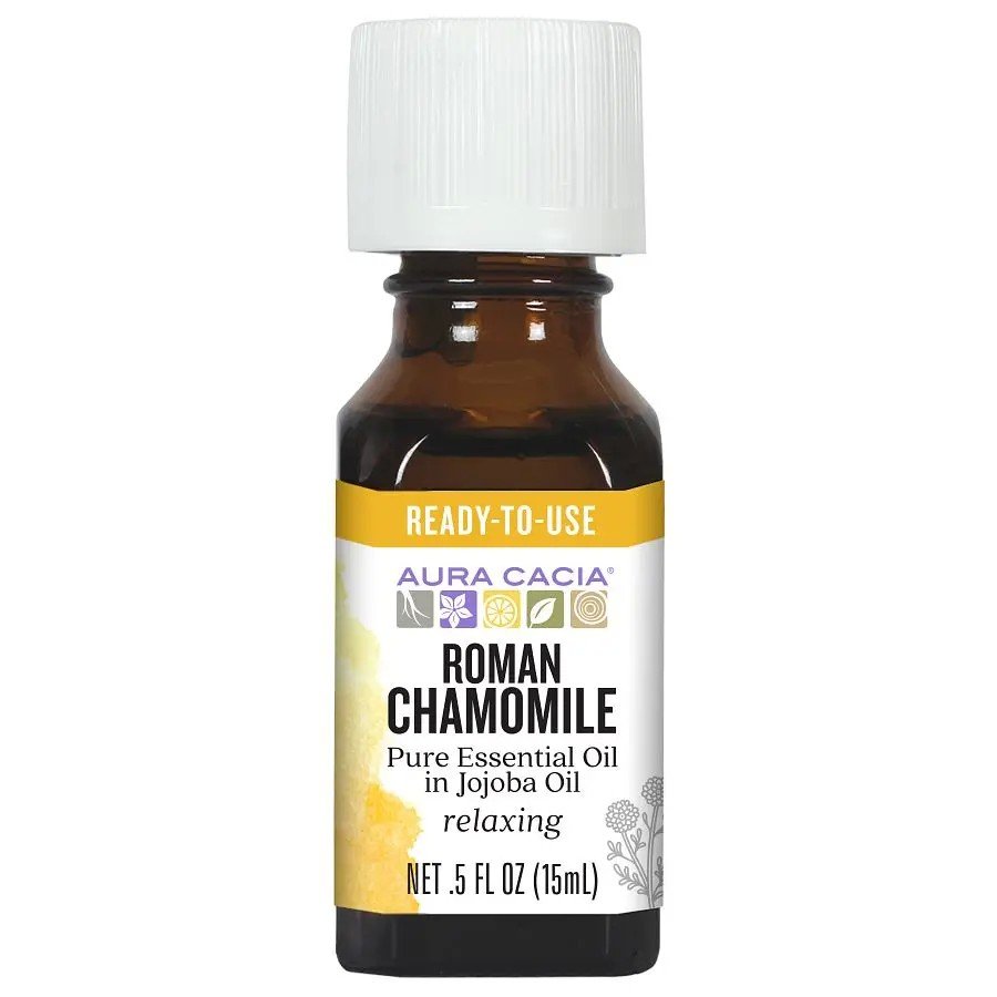 Aura Cacia Precious Essentials Oil Roman Chamomile w/Jojoba 0.5 oz Oil