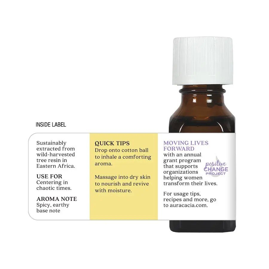 Aura Cacia Precious Essentials Oil Myrrh w/Jojoba 0.5 oz Oil