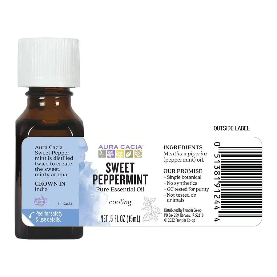 Aura Cacia Sweet Peppermint Essential Oil 0.5 fl oz Oil