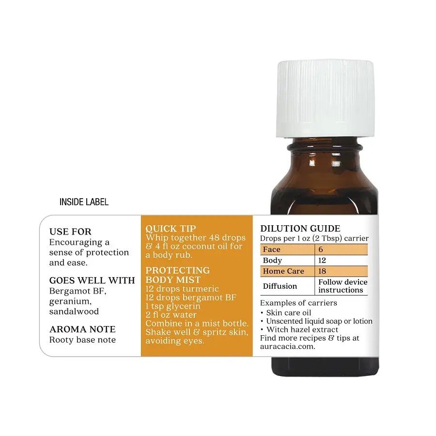 Aura Cacia Turmeric Extract Essential Oil 0.5 fl oz Oil