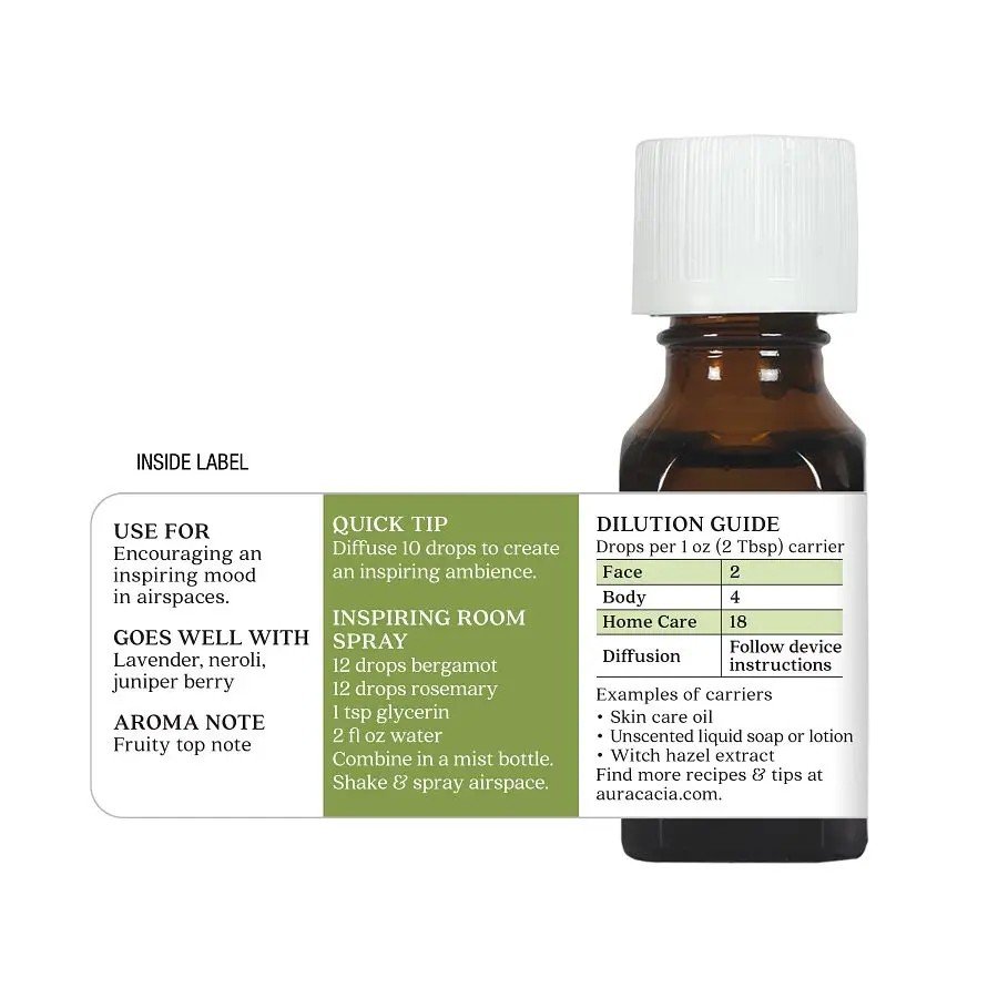 Aura Cacia Bergamot Essential Oil 0.5 Oil