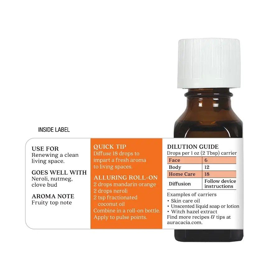 Aura Cacia Mandarin Orange Essential Oil 0.5 Oil