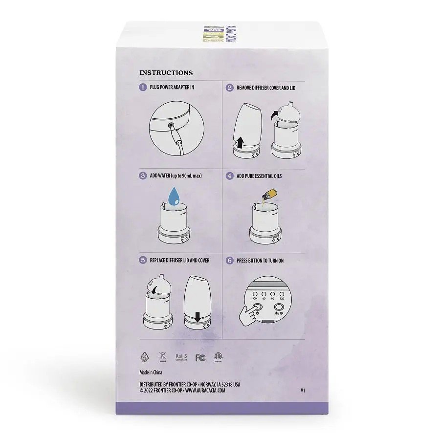 Aura Cacia Lunar Ultrasonic Essential Oil Diffuser 1 Box