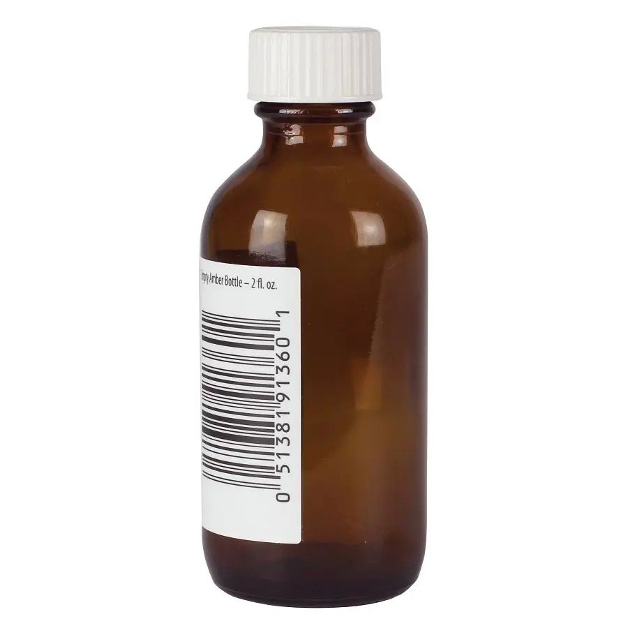 Aura Cacia Amber Bottle with Writable Label 2 oz Bottle