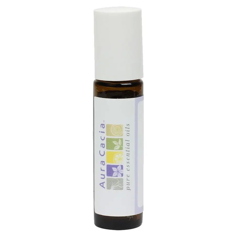 Aura Cacia Amber Roll-On Bottle with Writable Label .31 oz Bottle