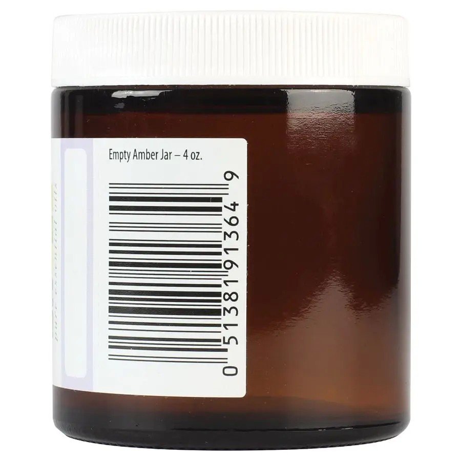 Aura Cacia Amber Wide Mouth Jar with Writable Label 4 oz Bottle