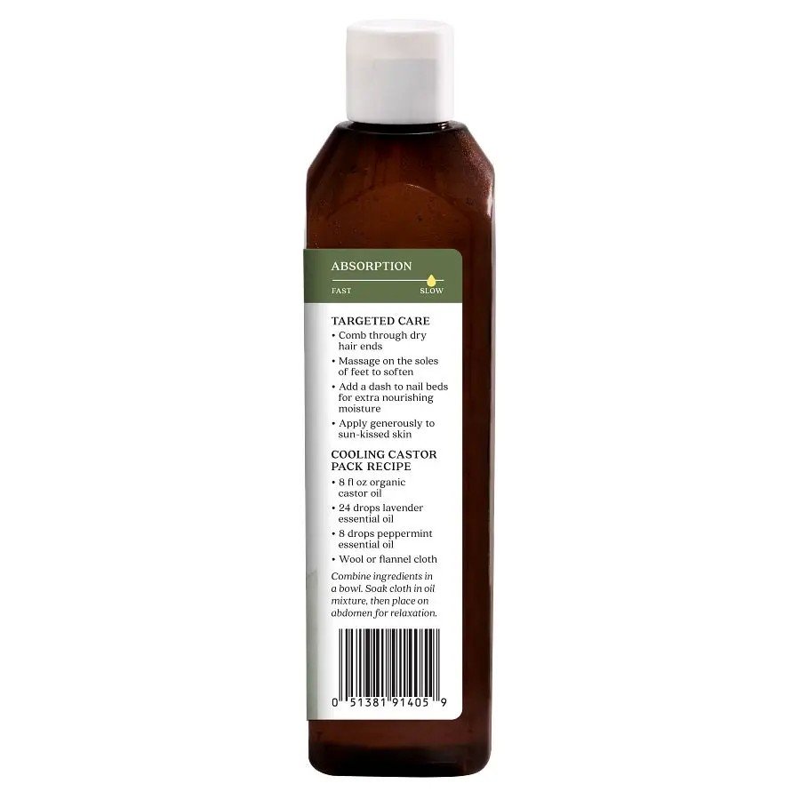 Aura Cacia Organic Castor Skin Care Oil 16 fl oz Liquid