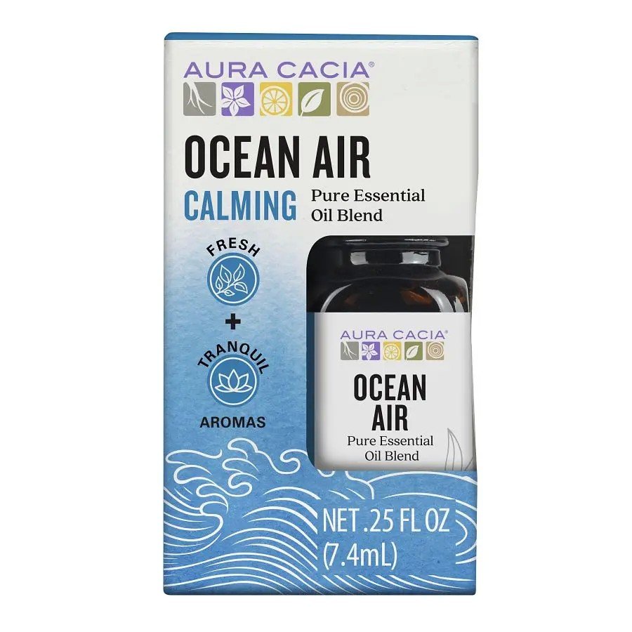 Aura Cacia Ocean Air Essential Oil Blend 0.25 fl oz Box