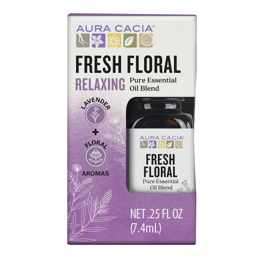 Aura Cacia Fresh Floral Essential Oil Blend 0.25 fl oz Box