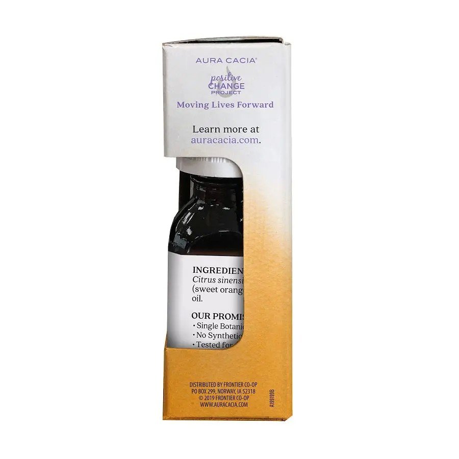 Aura Cacia Sweet Orange Essential Oil 0.5 fl oz Box