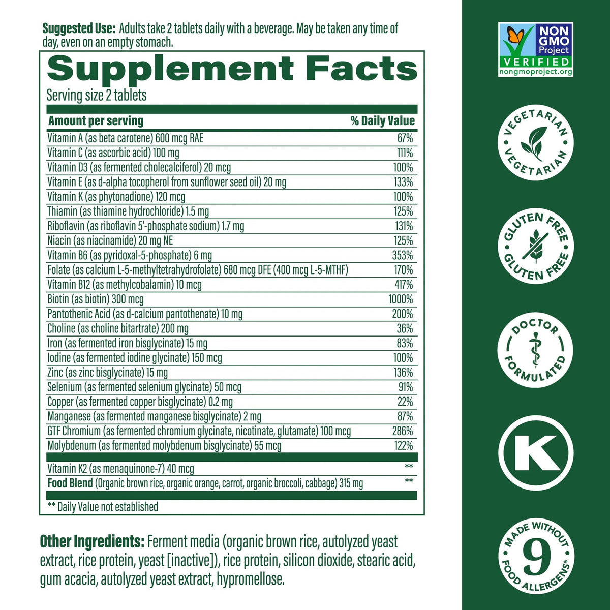 MegaFood Women&#39;s  Advanced Multivitamin 60 Tablet