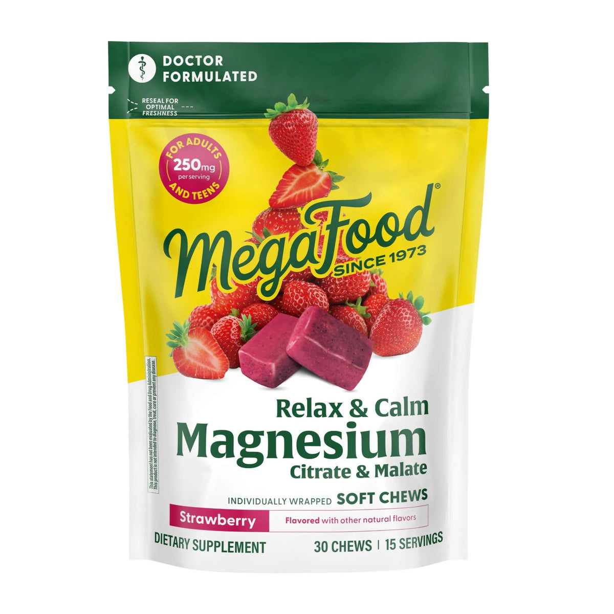 MegaFood Relax + Calm Magnesium Soft Chews Strawberry 30 Chewable