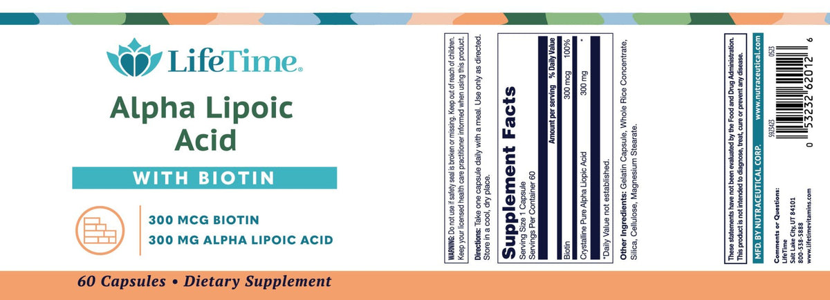 LifeTime Alpha Lipoic Acid with Biotin 60 Capsule
