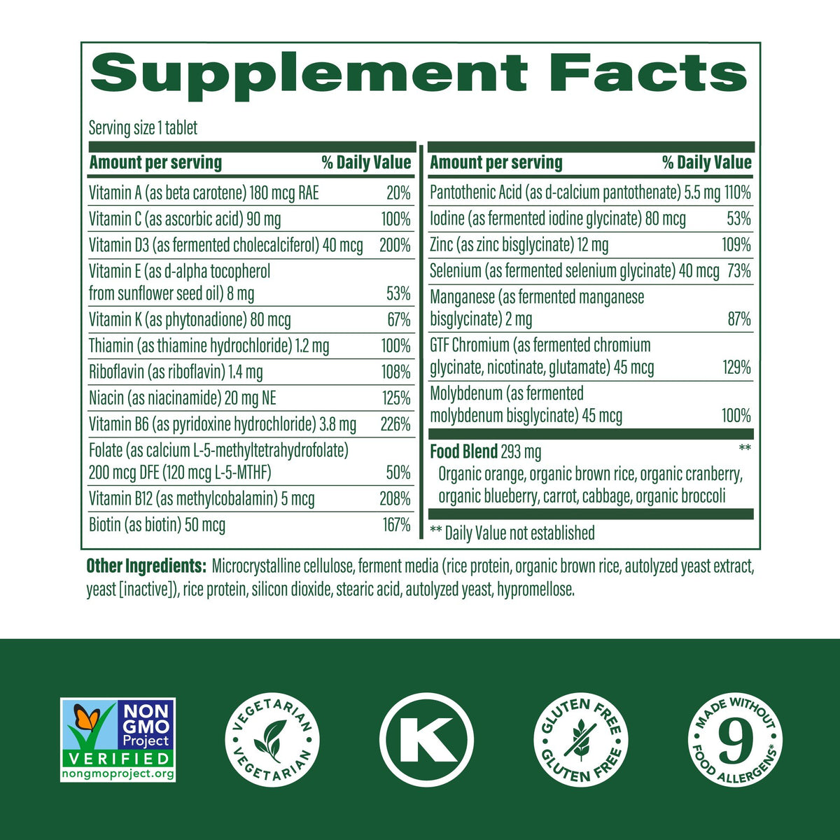 MegaFood Men Over 55 One Daily 120 Tablets