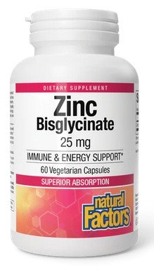 Natural Factors Zinc Bisglycinate 25 mg 60 VegCap