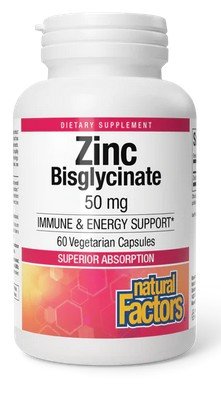 Natural Factors Zinc Bisglycinate 50 mg 60 VegCap