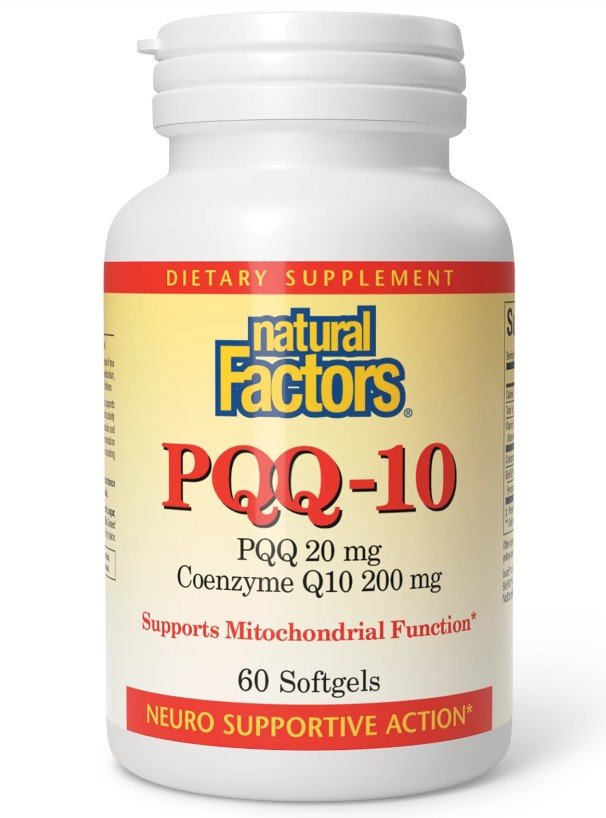 Natural Factors PQQ-10-PQQ 20mg-Coenzyme Q10-200 mg 60 Softgel
