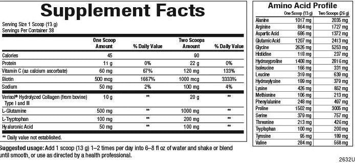 Natural Factors Total Body Collagen Bioactive Peptides Powder - Orange 1.1  lb Powder