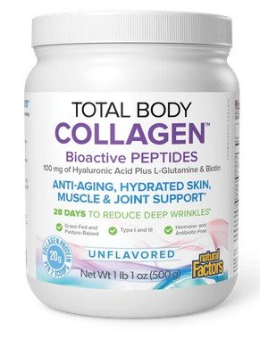 Natural Factors Total Body Collagen Bioactive Peptides Powder - Unflavored 1.1  lb Powder