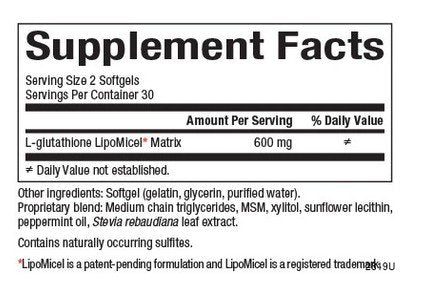 Natural Factors Glutathione Lipomicel Matrix 60 Softgel