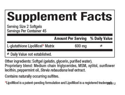 Natural Factors Glutathione Lipomicel Matrix 90 Softgel