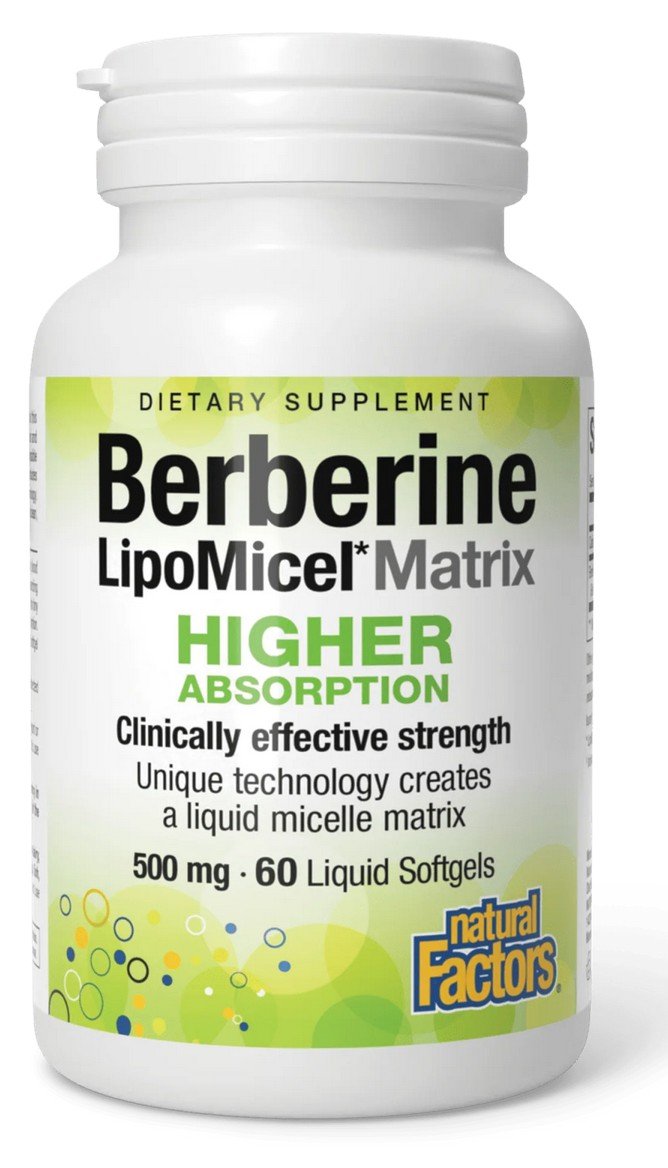 Natural Factors Berberine LipoMicel Matrix 60 Softgel