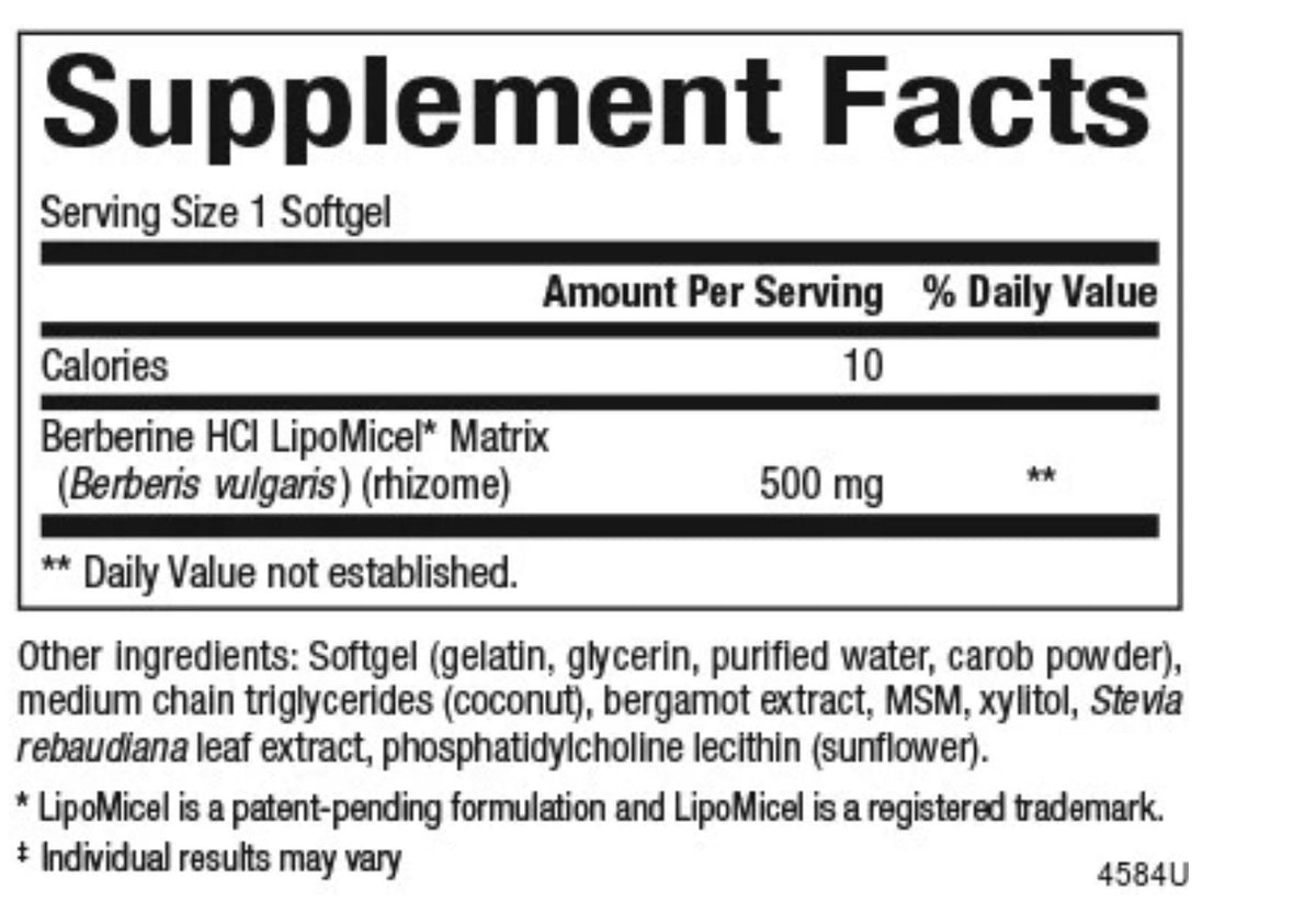 Natural Factors Berberine LipoMicel Matrix 60 Softgel