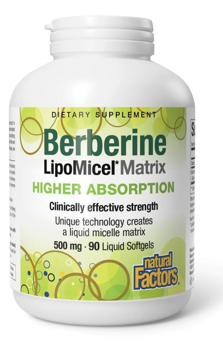Natural Factors Berberine LipoMicel Matrix 90 Liquid Softgel
