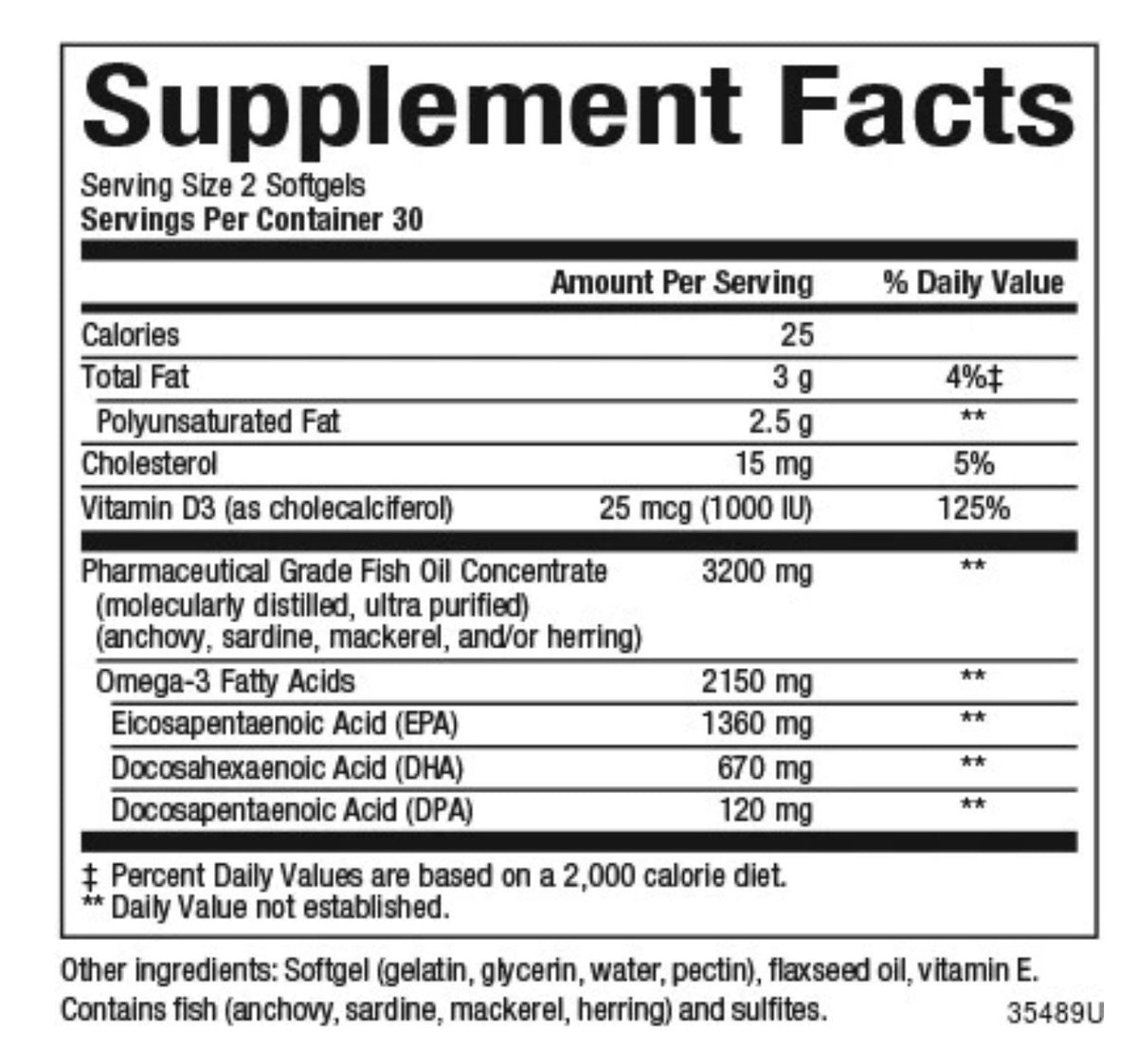 Natural Factors RxOmega-3 Ultra Strength with Vitamin D3 60 Softgel