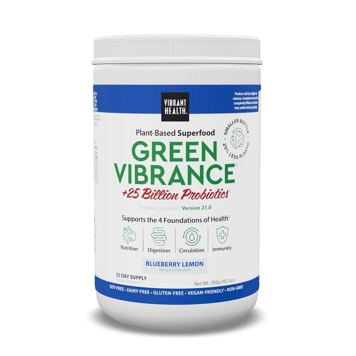 Vibrant Health Green Vibrance Blueberry Lemon 292g (10.30 oz) Powder