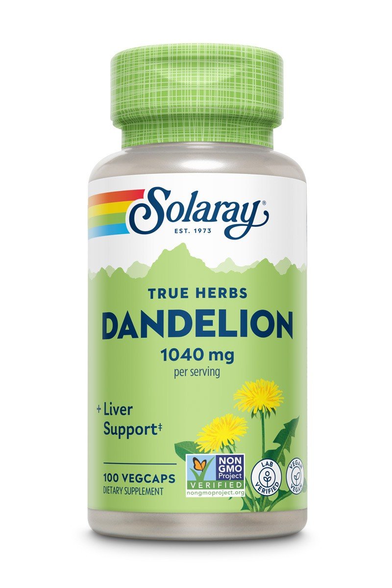1040 milligrams Dandelion Root | Solaray True Herbs | Liver Support | Non GMO | Vegan | Dietary Supplement | 100 VegCaps | Capsules | VitaminLife