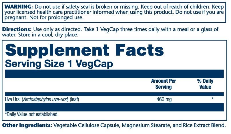 Solaray Uva Ursi 460mg 100 VegCap