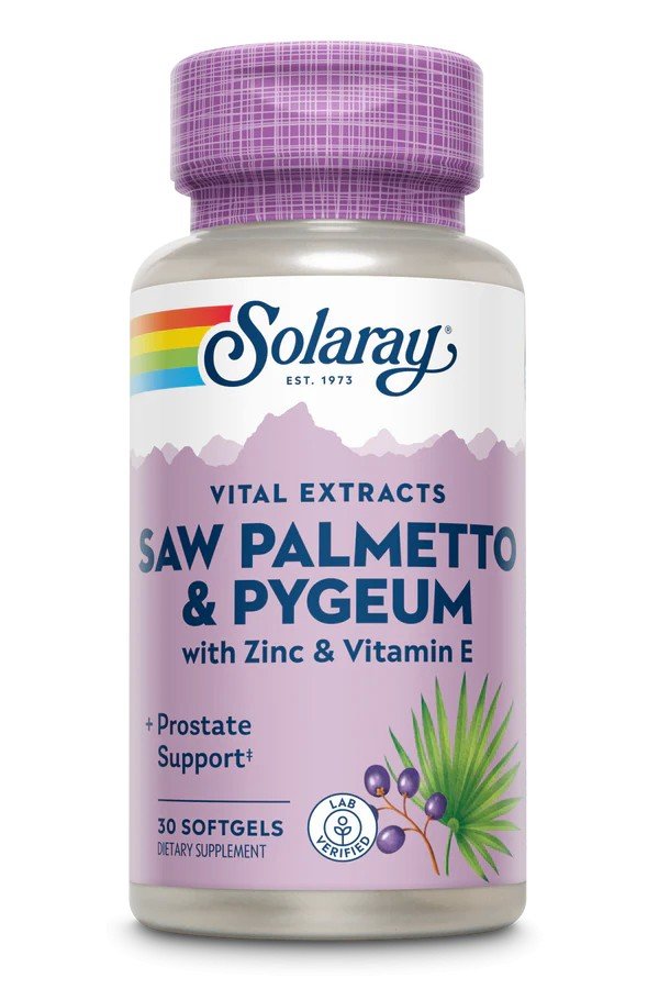 Solaray Vital Extracts Saw Palmetto & Pygeum with Zinc & Vitamin E 30 Softgel