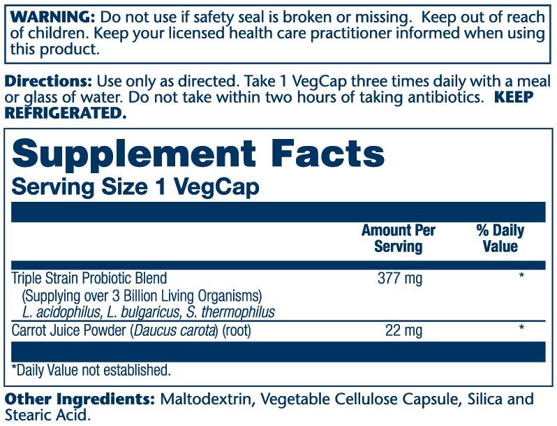 Solaray Acidophilus Plus Carrot Juice 60 Capsule