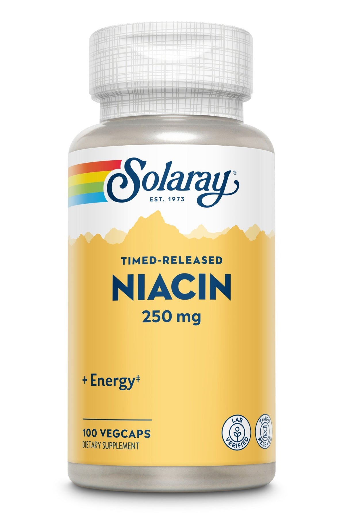 Timed-Released Niacin | Solaray | Energy | Dietary Supplement | 100 VegCaps | Capsules | VitaminLife