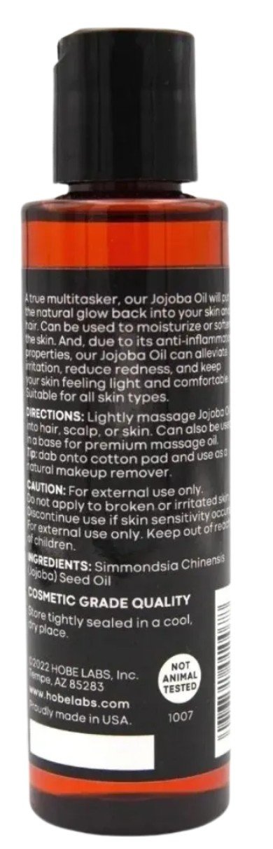 Hobe Labs Beauty Oil Organic Jojoba 4 oz Oil