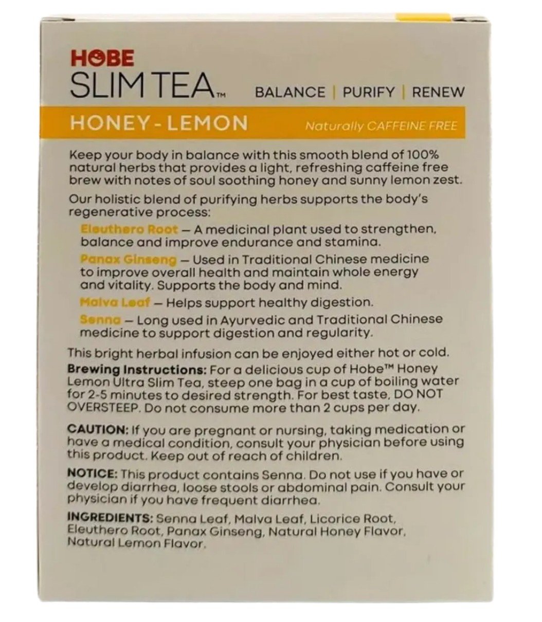 Hobe Labs Ultra Slim Tea-Honey Lemon 24 Bag