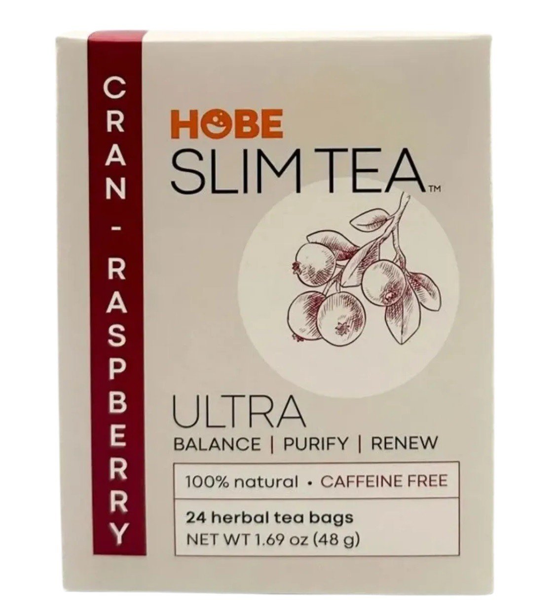 Hobe Labs Ultra Slim Tea-Cranberry/Raspberry 24 Bag