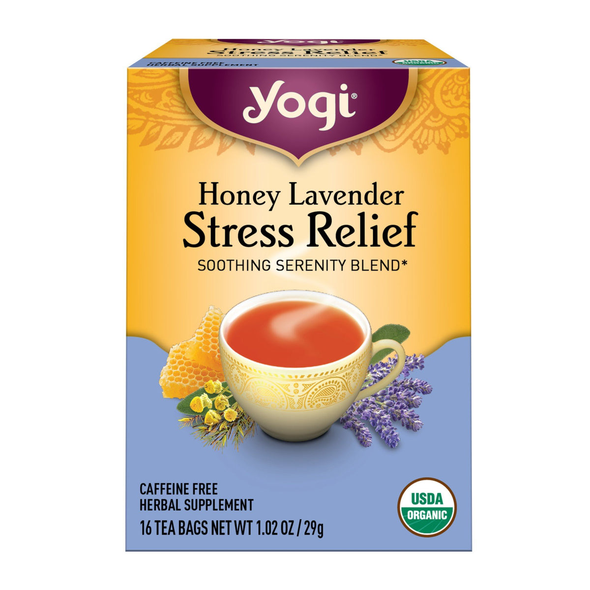 Yogi Teas Honey Lavender Stress Relief Organic Tea 16 Bag