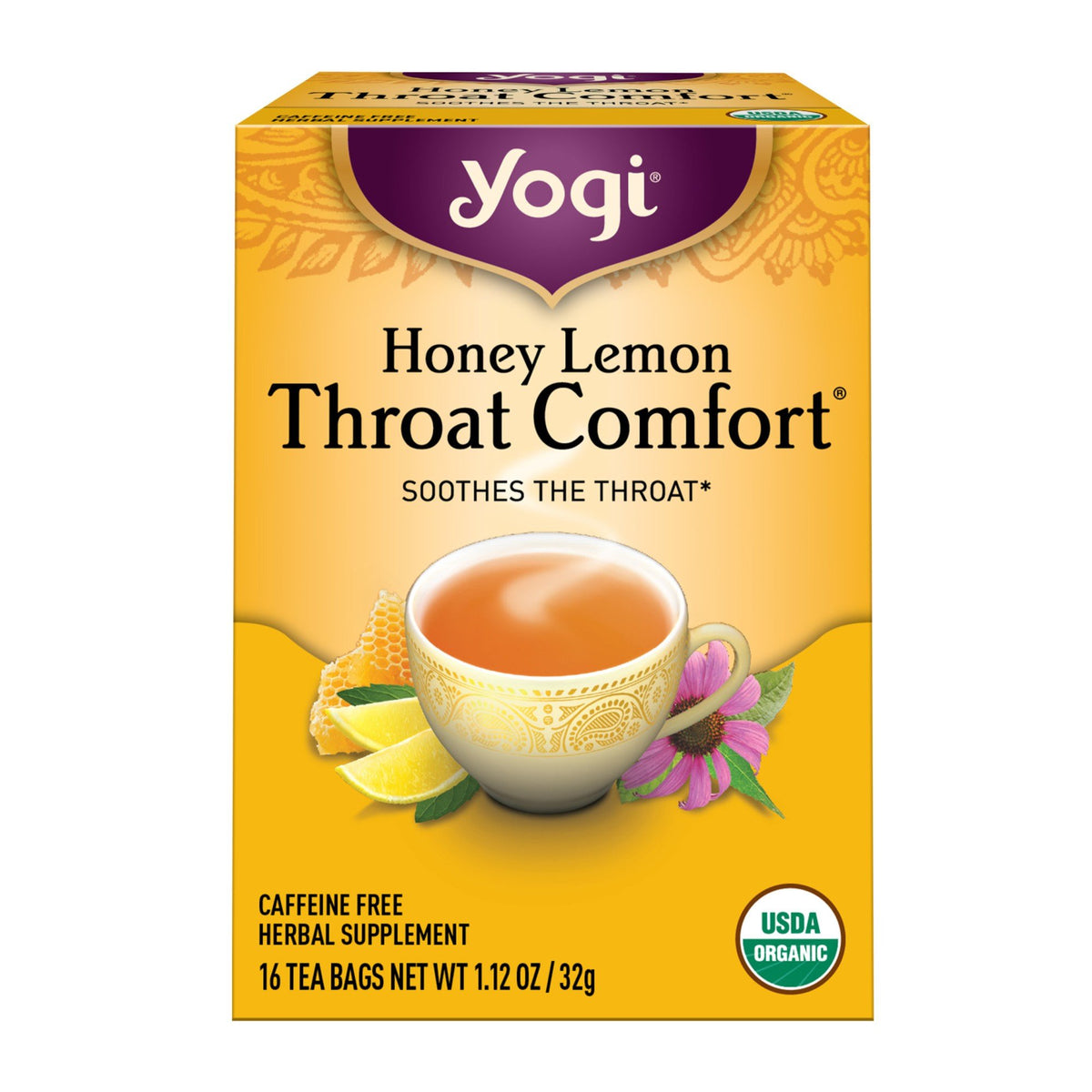 Yogi Teas Honey Lemon Throat Comfort-Organic Tea 16 Bag