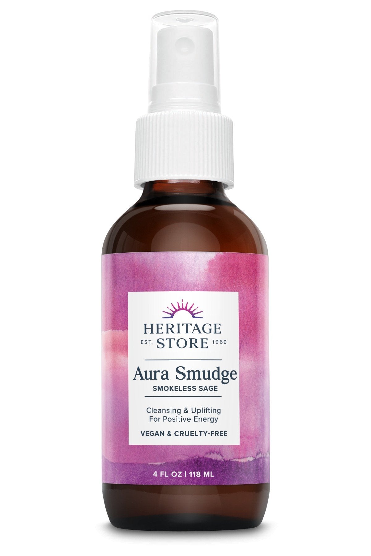 Heritage Store Aura Smudge Juniper Sage Spray 4 oz Spray