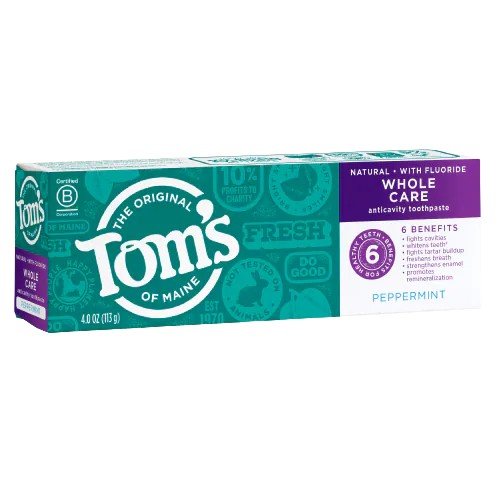 Tom&#39;s Of Maine Whole Care Toothpaste Peppermint 4 oz Tube
