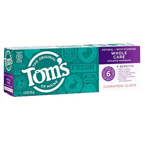 Tom&#39;s Of Maine Whole Care Toothpaste Cinnamon Clove 4 oz Tube