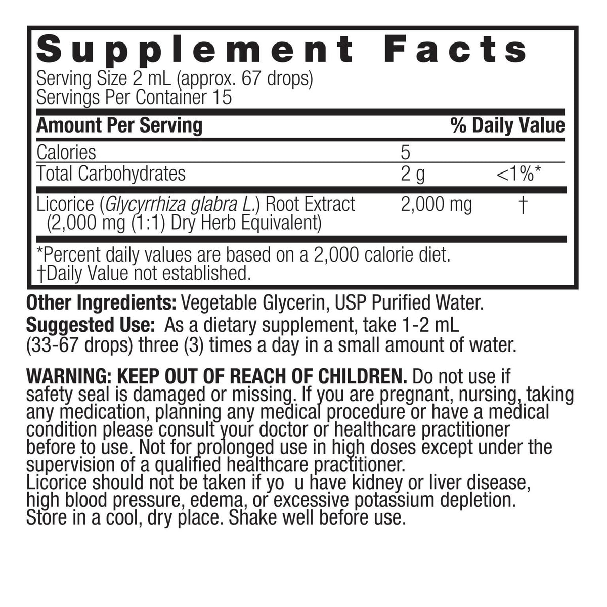 Nature's Answer Licorice Root Extract Alcohol-Free 1 oz Liquid