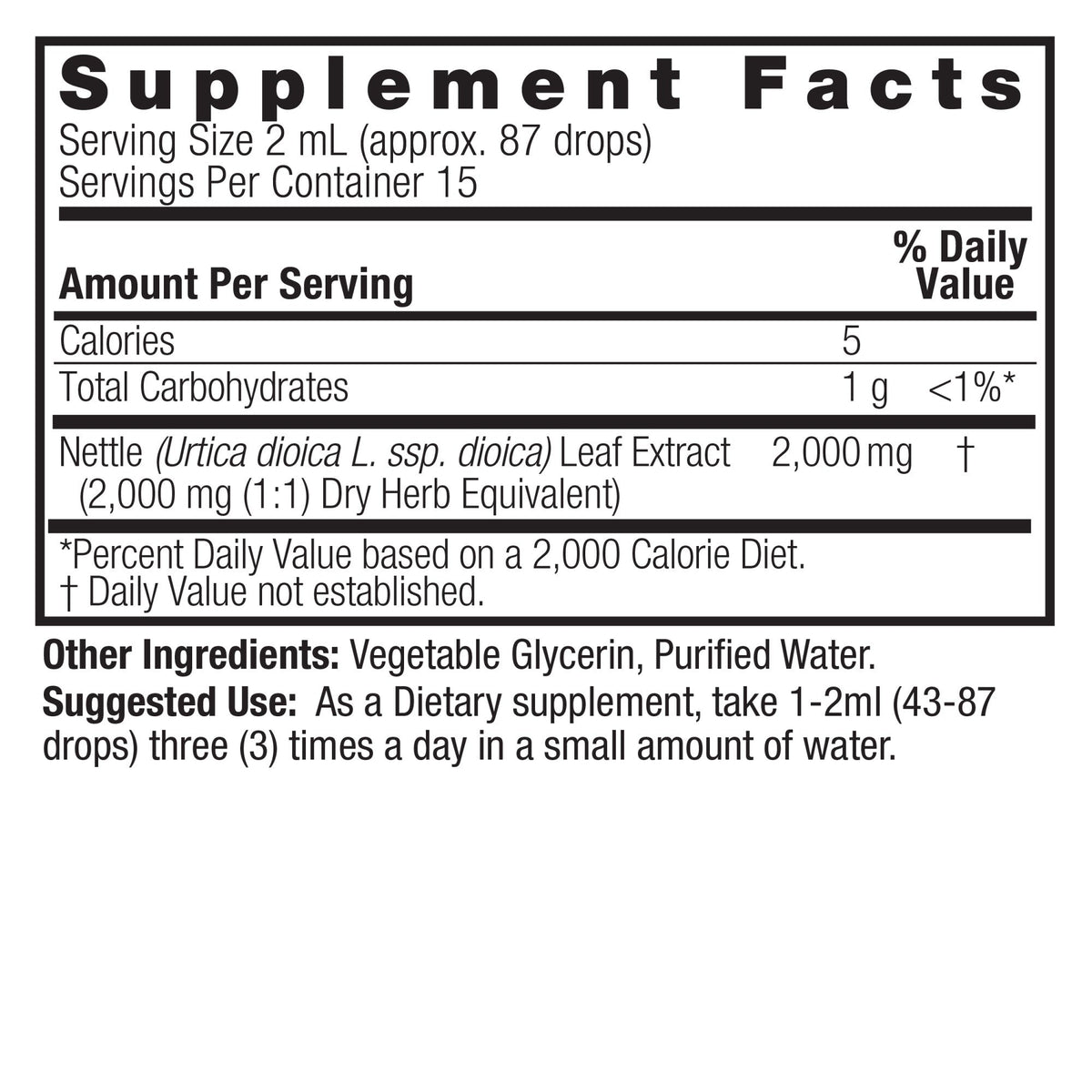 Nature's Answer Nettles Extract  Alcohol-Free 1 oz Liquid