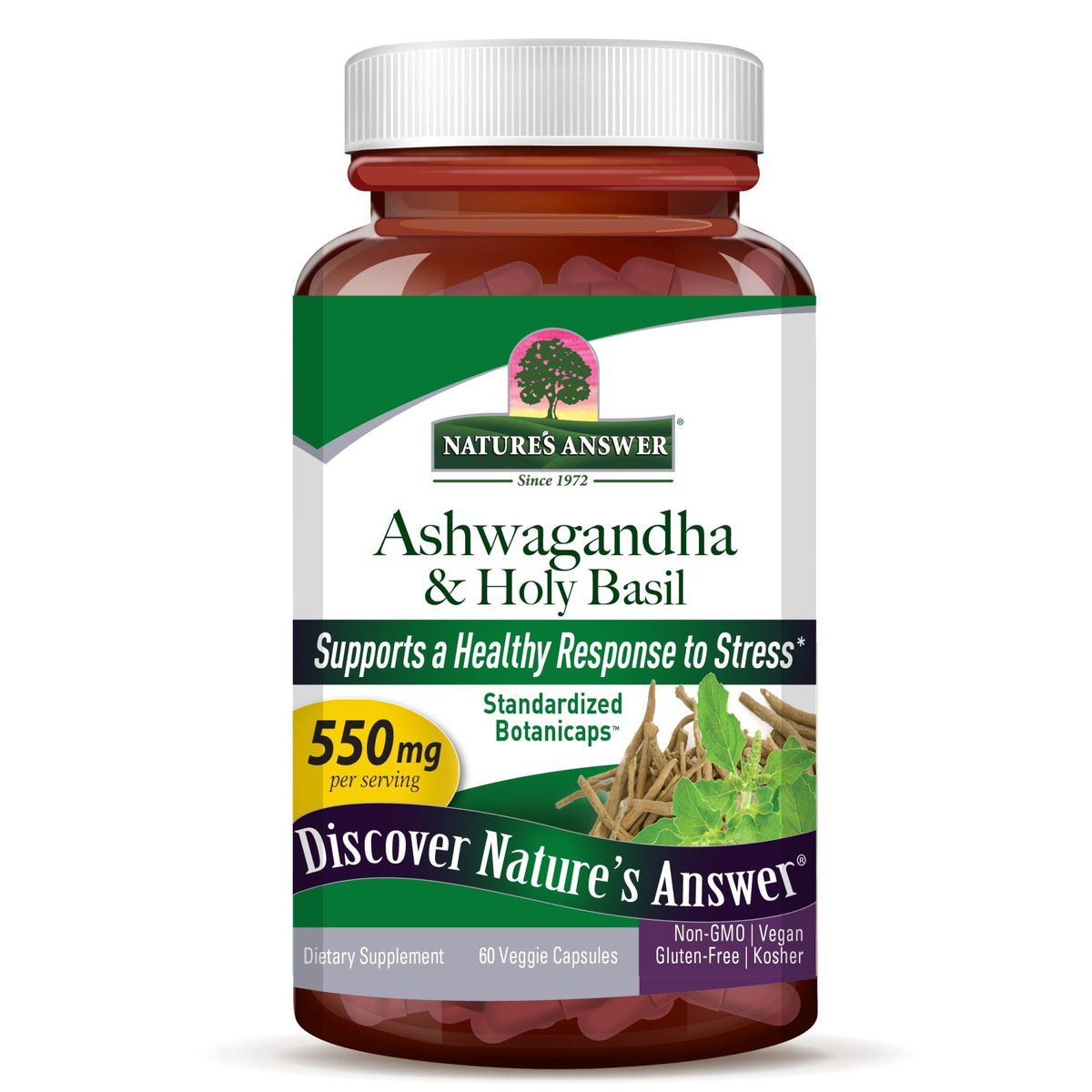 Nature's Answer Ashwagandha & Holy Basil 60 Capsule