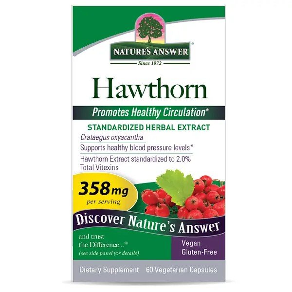 Nature's Answer Hawthorn Leaf Standardized 60 VegCap