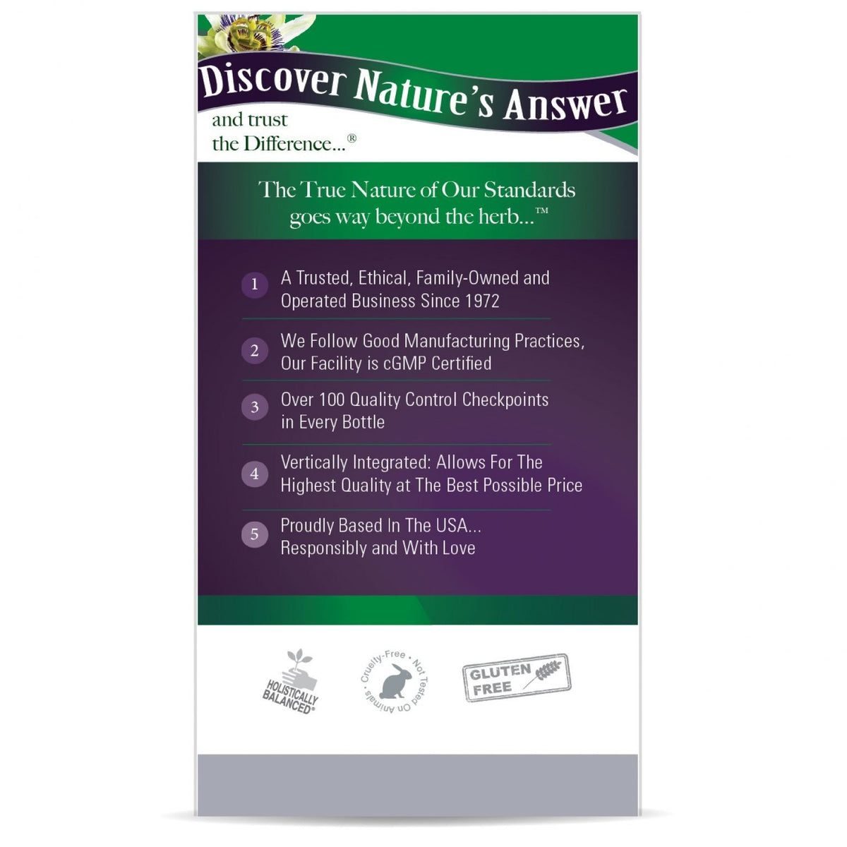 Nature's Answer Passionflower Standardized 60 VegCap